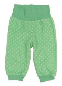 Zelené bodkovaná é zamatové tepláky Liegelind