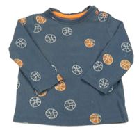 Tmavomodré tričko s loptami hema