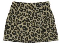 Béžovo-čierna leopardí vlnená sukňa Next