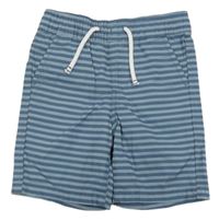 Modré pruhované plátěné kraťasy Primark