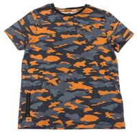 Tmavošedo-čierno-oranžové army tričko s logem Nerf