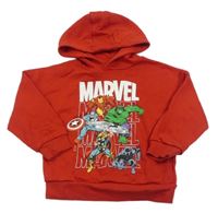 Červená mikina so superhrdinami  a kapucňou Marvel