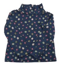 Tmavomodrý květovaný rolák 