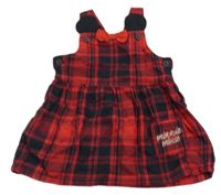 Červeno-čierne kockované šaty s Minnií Disney