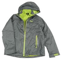 Sivá šušťáková zimná funkčná bunda s kapucňou Crivit