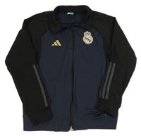 Čierno-tmavomodrá prepínaci športová mikina s výšivkou Adidas