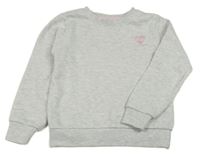 Svetlosivá melírovaná mikina so srdcem Dopodopo