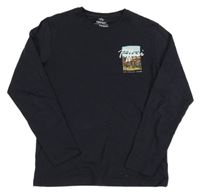 Tmavomodré triko s potiskem 