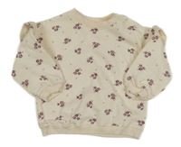 Smetanovo-fialová kvetovaná mikina F&F