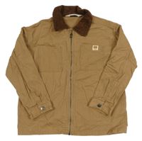 Okrová plátěná bunda s manšestrovým límečkem H&M