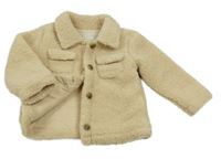 Béžová huňatá podšitá košeľová bunda Tu