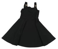 Čierne šaty s přezkami E-Vie