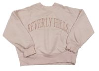 Svetloružová crop mikina s nápisom F&F