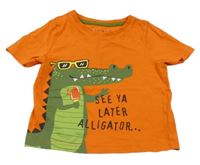Oranžové tričko s krokodýlem Nutmeg