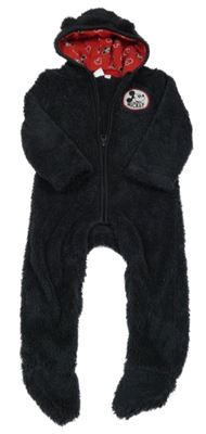 Antracitová plyšová kombinéza s Mickeym a kapucňou Disney