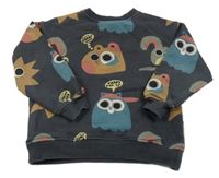 Antracitová mikina s príšerkami Zara