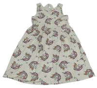 Smotanové šaty s jednorožcami H&M