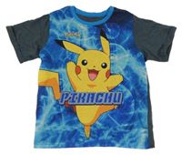 Modro-šedé tričko s Pikachuem 