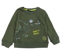 Khaki mikina s dinem a nápisom