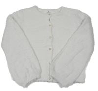 Biely chlpatý prepínaci crop sveter H&M