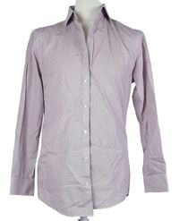 Pánská vínovo-bílá kostičkovaná slim fit košile Charles Vögele vel. 15,5