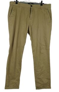 Pánské béžové plátěné slim fit kalhoty Next vel. 36R 