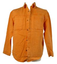 Pánska oranžová rifľová košeľa