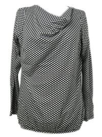 Dámská černo-bílá vzorovaná balonová halenka s vodou Tchibo 