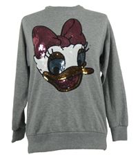 Dámská šedá mikina s Daisy z flitrů Disney 