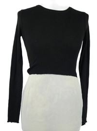 Dámské černé žebrované crop triko FB Sister 