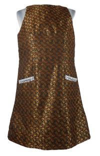 Dámské oranžovo-černé vzorované minišaty Topshop