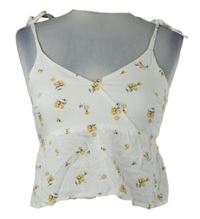 Dámsky biely crop top s kvietkami Hollister