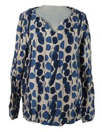 Dámska tmavomodro-béžová vzorovaná blúzka Esprit