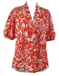 Dámská červeno-bílá květovaná halenka Studio Anneloes 