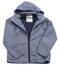 Sivá melírovaná šušťáková jarná bunda s kapucňou H&M