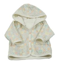 Biela bodkovaná á podšitá obojstranná prepínaci mikina s kapucňou Name it