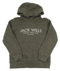 Šedá mikina s logem a kapucí Jack Wills