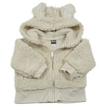 Svetlobéžová huňatá prepínaci mikina s kapucňou