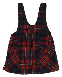 Tmavomodro-červeno-farebné kockované šaty Next