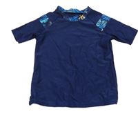 Tmavomodré UV tričko s listami Shein