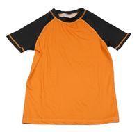 Oranžovo-černé UV tričko 