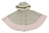 Svetloružová -sivé podšité pončo s kapucňou TAHARI