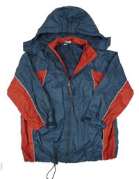 Modro-červená šušťáková bunda s kapucňou Pocopiano