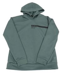 Zelená mikina s nápisem a kapucí OSAGA