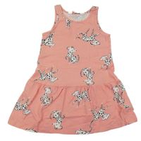 Ružové bavlnené šaty s pejsky H&M