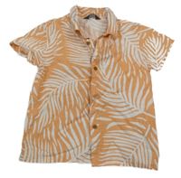 Oranžovo-biela košeľa s listami Primark