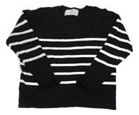 Čierno-biely pruhovaný crop sveter H&M