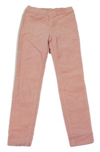 Světlerůžové elastické manšestrové kalhotyH&M