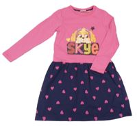 Růžovo-tmavomodré teplákové šaty se Skye Nickelodeon