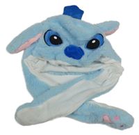 Modrá chlupatá čepice se zvedacími uchy - Stitch 